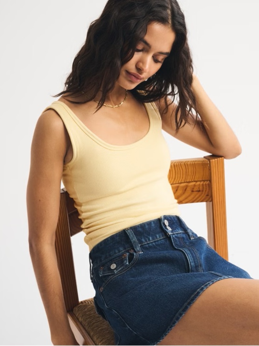 bra-free rib scoopneck tank